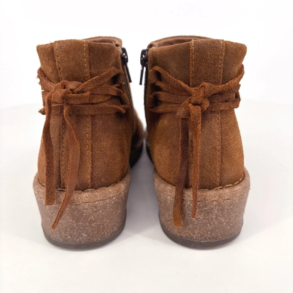 BORN | Viana Leather Wedge Bootie in Distressed Brown | Sz 7 - Picture 10 of 14